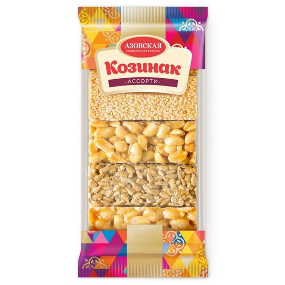 Azov KF Assorted Sunflower Seeds, Peanut Nuts, Sesame Seeds Kozinak Mix 280g/ 0.62lb