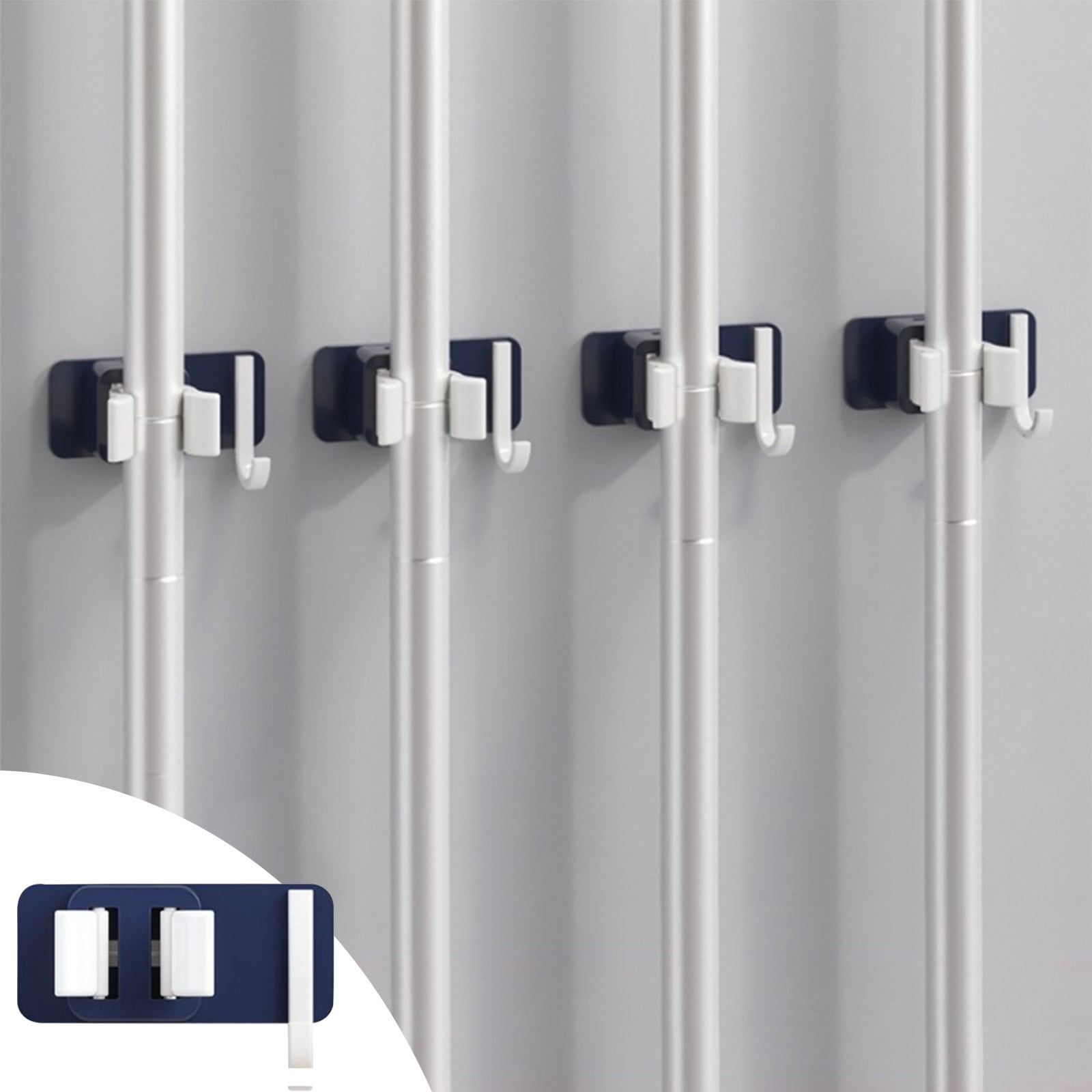 Azrian Adhesive Mop Brooms organizer, Command Hooks Mop Hanger Wall