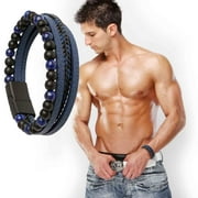 HWRETIE Azrian Beauty Care, Natural Volcanic Stone Eye Beaded Bracelet Health Bracelet Shaping Physiotherapy Bracelet Cowhide Rope Agate Bracelet Beauty Secrets,Valentine's Day Gifts for Womens