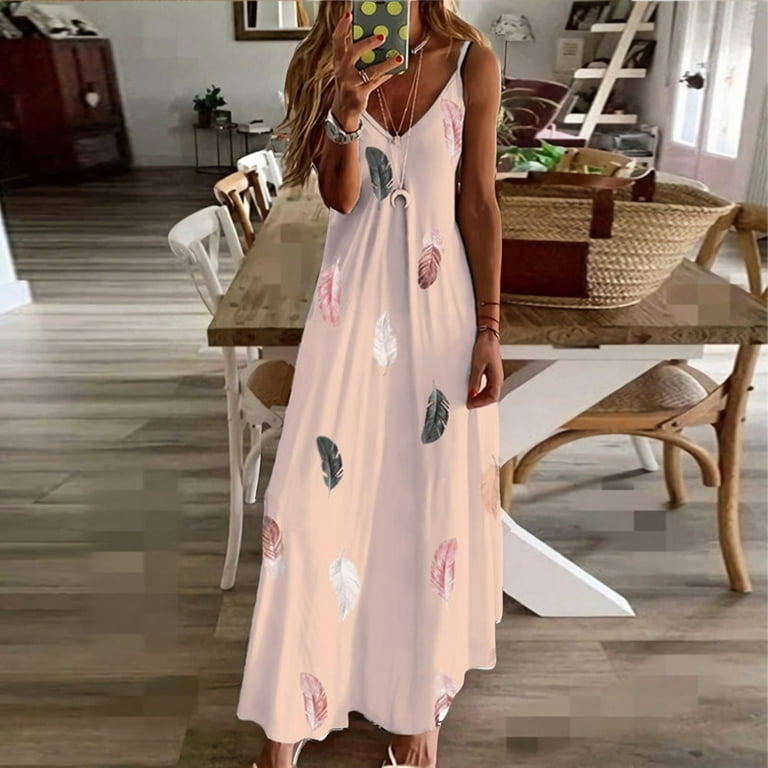 Summer new hanging neck V-neck print dress Summer new hanging neck V-neck print dress