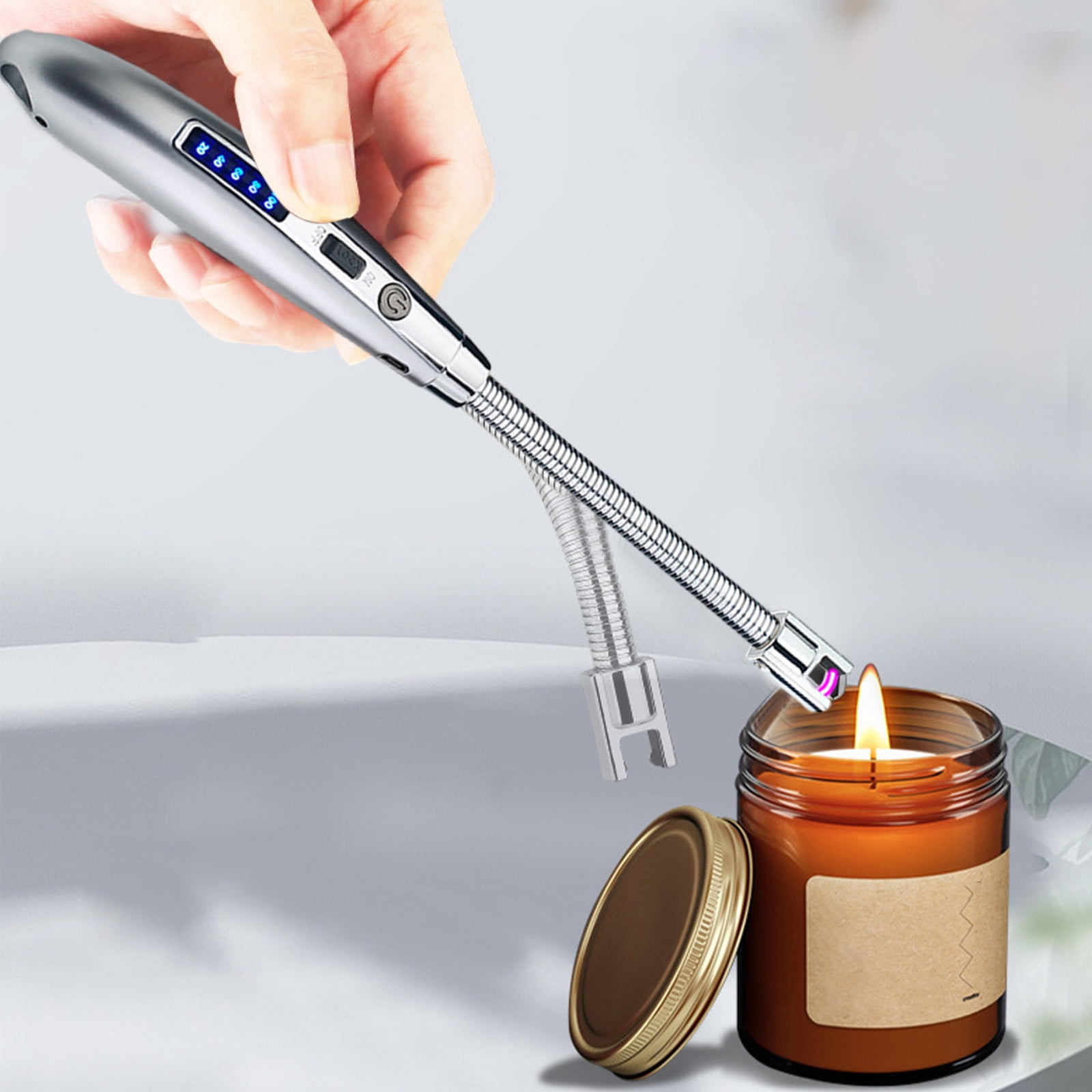 Azrian Candle Lighters, USB Rechargeable Lighter Windproof Long Lighter