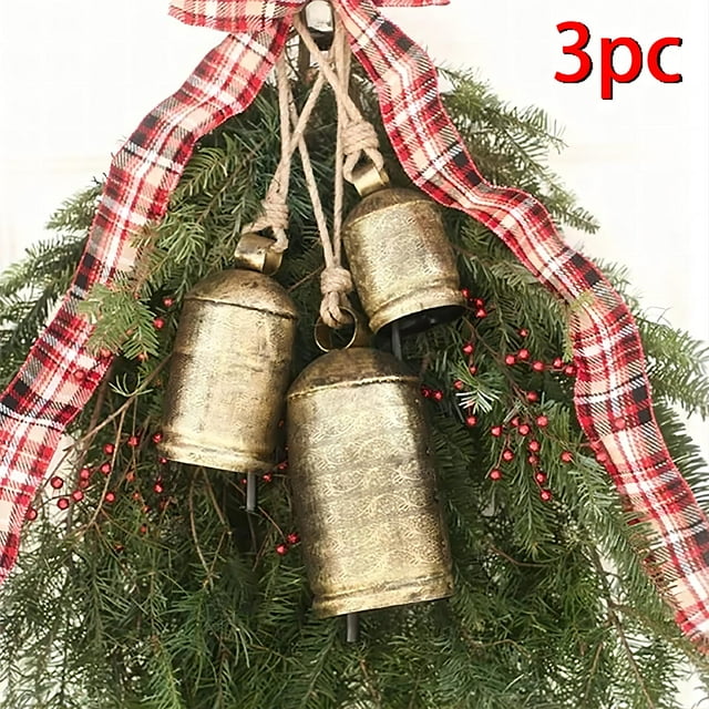 Azrian Christmas Bell Decorations,Christmas Decor Vintage Style Brass
