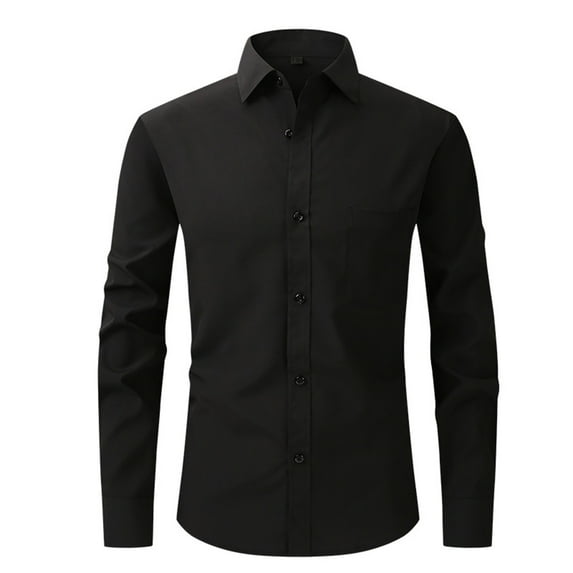 Azrian Clearance Men's Button-Down Tops, Causal Fit Shirts Men Casual Fashion Whole Colored Turn-down Collar Button Long Sleeve Business Shirt Blouse