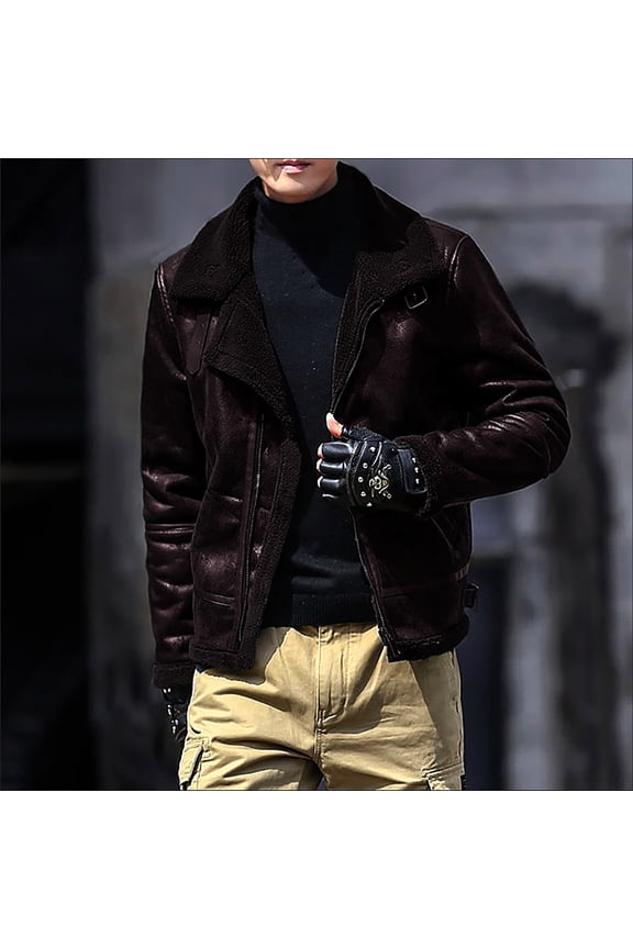 Clearance Mens Jacket Tops Single-breasted Jocket Zipper Plu Warm Cotton-padded Jacket Long Stand Collar Solid Color Men