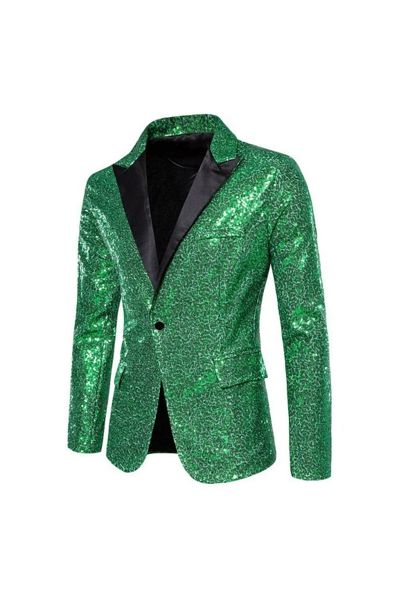 Mens Suits Coats Fall and Winter Saving,Mens Causal Button Shirts,Men's Color Matching Sequin Suit,Performance Suit,Lapel Collar Suit Jacket Coat Blazer Boy Trendy