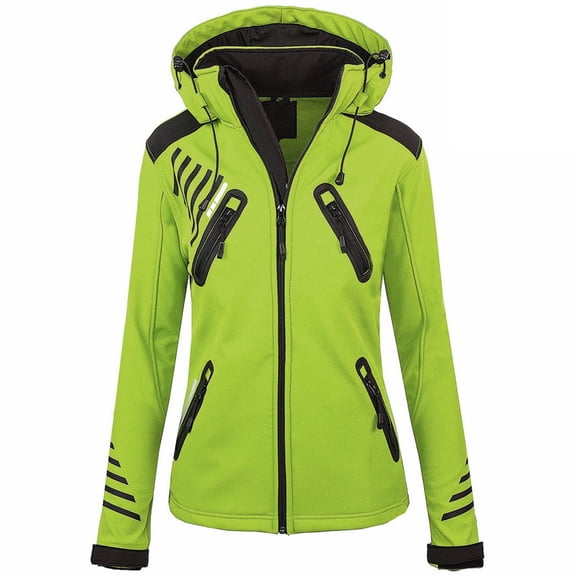 Azrian Clearance Tops Plus Size Women Long-sleeved Windbreaker Plush Jacket Outdoor Mountaineering Overcoat