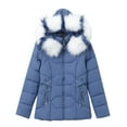 thumbnail image 1 of Azrian Clearance Tops Plus Size Women's Winter Cotton Jacket With Hood, Waist, And Plush To Overcome Outer Coat, 1 of 6