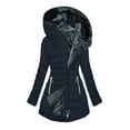 thumbnail image 1 of Azrian Clearance Winter Outwear Coats Women's FALL And Winter Clothing, Solid Color Hooded Plush Cotton, 1 of 2