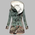 thumbnail image 1 of Azrian Clearance Women's Velvet Jacket, Winter Warm Plush Velvet Double Breasted Hooded Solid Color European And American Mid Length Women's Solid Color Temperament Commuting Jacket, 1 of 3