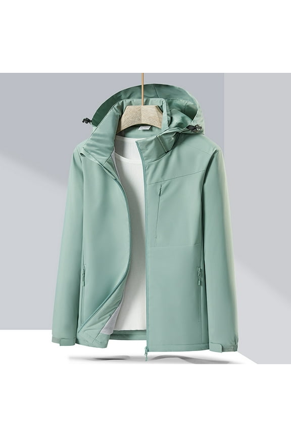 Clearance Women's Windbreaker Jacket, Waterproof and Breathable Outdoor Charging Suit For Women Outdoor Breathable, Plush And Thickened Climbing Suit, Trendy Jacket