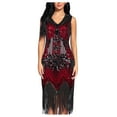 thumbnail image 1 of Azrian,Womens Plus Size Dress,Women's Spring And Summer Round Neck Sleeveless Sequin Ball Tassel Dress Party Banquet Dance Dress Mini Dress in, 1 of 5