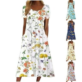 Casual Short sleeve Print Knee length Round neck Plus size casual Dresses Casual Short sleeve Print Knee length Round neck Plus size casual Dresses