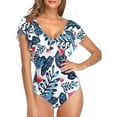 thumbnail image 1 of Azrian Women Bikini Print Splicing Swimwear One-piece Swimsuit Beachwear, 1 of 6
