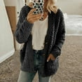 thumbnail image 1 of Azrian Deals Women Plus Size Cardigan Coat Cheap on Sale,2023 Fall and Winter Sweaters Casual Plus Size Plush Sweater Pockets Outerwear Buttons Cardigan Coat, 1 of 6