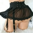 thumbnail image 1 of Azrian Deals Women's High Waist Solid Color Sexy Mesh Garter Garter Skirt Sexy Lingerie, 1 of 6
