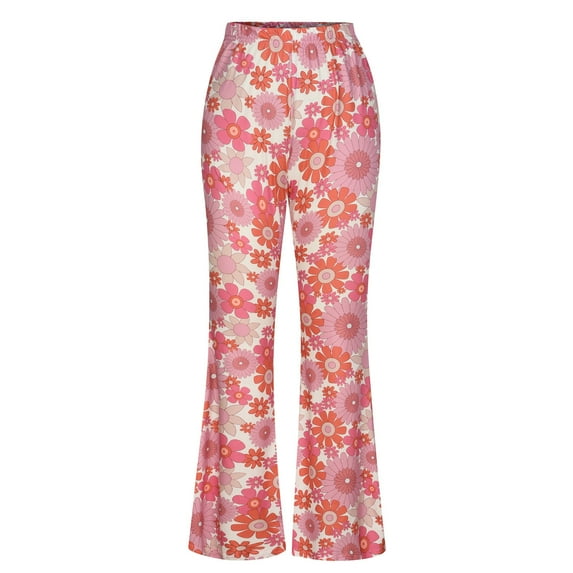 Azrian Womens Casual Long Pants High Waist Summer Printed Pants