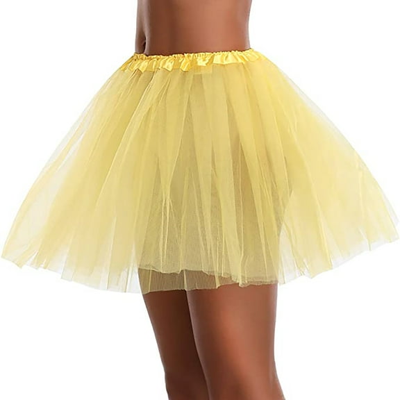 Azrian Womens High Quality Pleated Gauze Short Skirt Adult Tutu Dancing Skirt 3 Layered