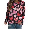 thumbnail image 1 of Azrian Womens Shirts Valentine'S Day Sweatshirt Long Sleeve Pullover Tunic Tops, 1 of 6