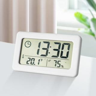 LCD Digital Clock Hygrothermograph Indoor Thermometer Hygrometer Home  Office Desktop Table Monitor Temperature Humidity Meter