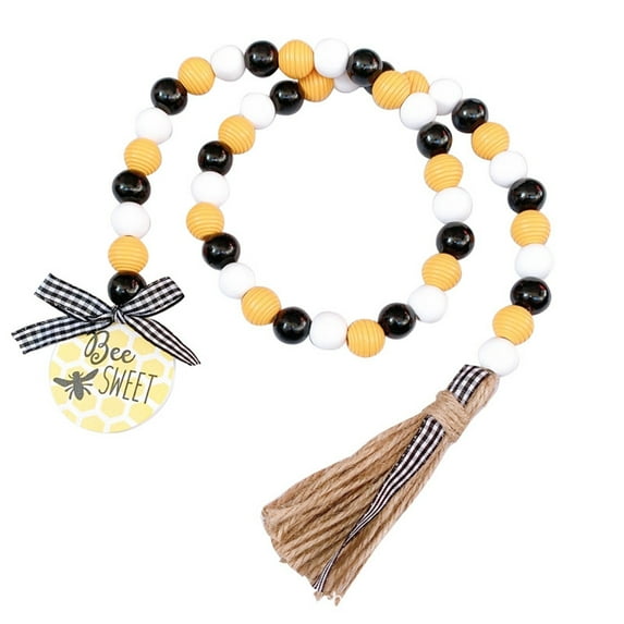 Azrian Fall Decorations for Home Fall Decorations Outdoor Bee Festival Wooden Beads Craft Supplies Wooden Beads Tassel Bee Festival Party Decorations Home Decor