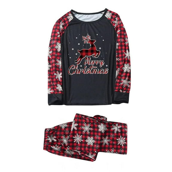 Azrian Family Christmas Pajamas Set Red Plaid Top and Long Pants Sleepwear Sets