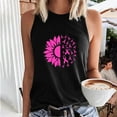 thumbnail image 1 of Azrian Fashion Casual Women Sleeveless Printed Ladies Round Neck Blouses Tops T-Shirt, 1 of 5