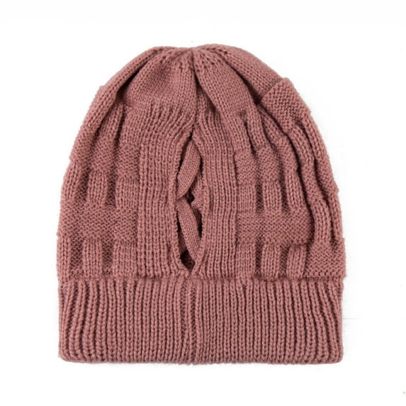 Azrian Hat Women's Keep Warm Winter Casual Knitted Hat Headgear Beanie Tail Hat Cap
