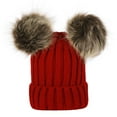 thumbnail image 1 of Azrian Hat Mom And Baby Knitting Wool Hemming Hat Keep Warm Winter Ball Hat Cap, 1 of 1