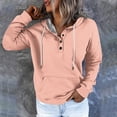 thumbnail image 1 of Azrian Hoodies for Womens Clearance,Plus Size Womens Sweatshirts Clearance,Fashion Women Casual Pure Color Long Sleeve Hooded Loose T-Shirt Blouse Pullover Tops Deals for Winter 2023 on Sale, 1 of 5