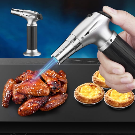 Azrian Lghters for Candle Butane Lighters, Technical Cooking Lighters Refillable, Kitchen with Safe Lock and Can Be Changed Flame, Super Strong Blue Flame Torch for Kitchen