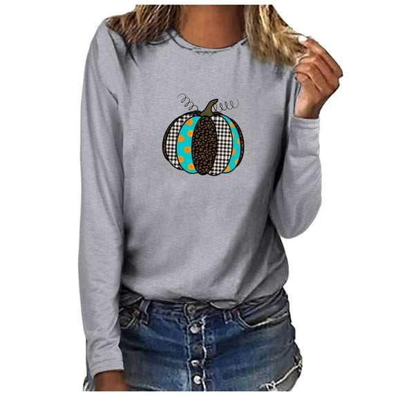 Azrian Long Sleeve Tops for Womens Clearance,Sweaters Long Sleeve Pullover Blouses Womens Sweatshirts,Fall Yall Woman Round Neck Print Pullover Tops Long Sleeve Blouse Deals for Winter 2023