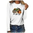 thumbnail image 1 of Azrian Long Sleeve Tops for Womens,Sweaters Long Sleeve Pullover Blouses Womens Sweatshirts,Fall Yall Woman Round Neck Print Pullover Tops Long Sleeve Blouse for Winter, 1 of 3
