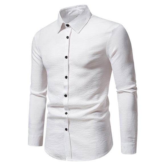 Azrian Long Sleeve with Turn-down Collar and Button Shirt for Men,Men Casual Button Long Sleeve Turn-down Collar Tops Blouse Shirt