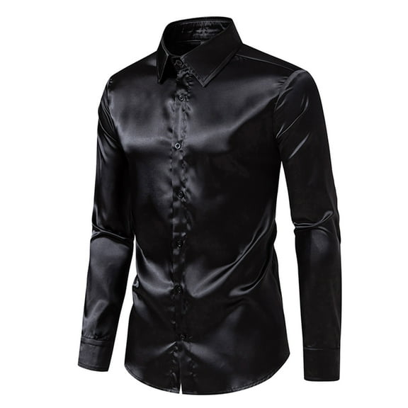 Azrian Long Sleeve with Turn-down Collar and Button Shirt for Men,Men Casual Fashion Whole Colored Turn-down Collar Button Long Sleeve Shirt Blouse