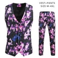 thumbnail image 1 of Azrian Men Suit Casual Light Business One Button 3D Irregular Printed Vest and Trousers Suit, 1 of 6