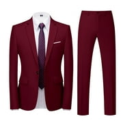 Azrian Men Suit Men  Suit Slim 2-Piece Suit Business Wedding Party Jacket Top & Pants