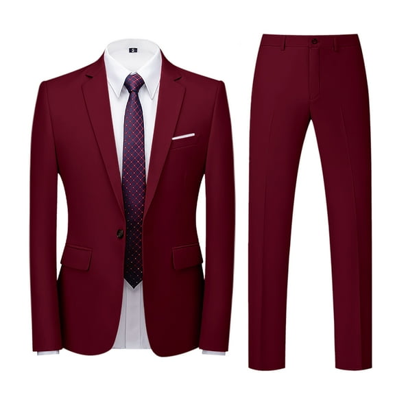 Azrian Men Suit Men鈥檚 Suit Slim 2-Piece Suit Business Wedding Party Jacket Top & Pants