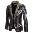 thumbnail image 1 of Azrian Men's Autumn and Winter Personality Sequins Casual Suit Jacket Black 4(S), 1 of 3