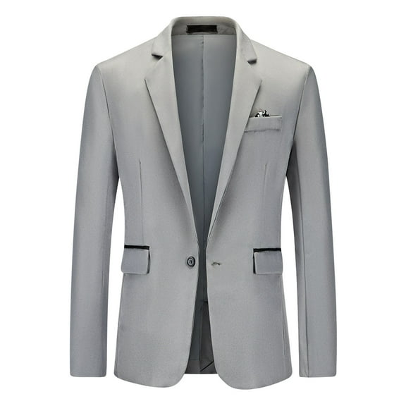 Azrian Men's Blazer Jacket, Business Tops, Fit and Slim Outwear New Casual Men's Suit Color Matching Single Breasted Slim Middle-aged Suit Long Sleeve Hoodless Casual Outwear & Jackets