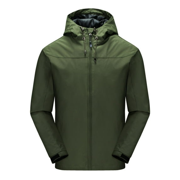 LoyisViDion Men'S Four Seasons Jacket Outdoor Mountaineering Solid Color Jacket Army Green 8(L)