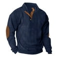 thumbnail image 1 of Azrian Men's Quarter Zip Fleece Sherpa Pullover Sweater Long Sleeve Fashion Casual Sports Stand Collar Button Patchwork Pullover Sweatshirt, 1 of 6