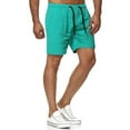 thumbnail image 1 of Azrian Men's Shorts Fashion Man Solid Elastic Waist Mid Waist Loose Pockets Bandage Short Pants, 1 of 4