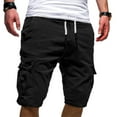 thumbnail image 1 of Azrian Men's Shorts Sport Pure Color Bandage Casual Loose Sweatpants Drawstring Short Pants, 1 of 4