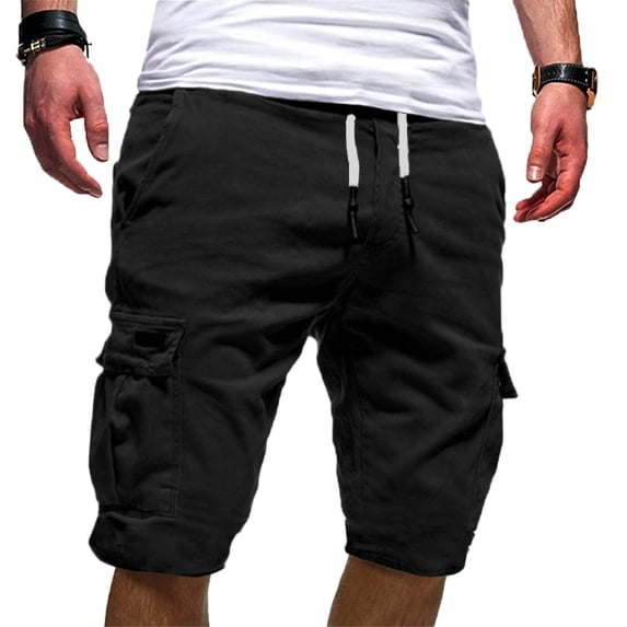 Azrian Men's Shorts Sport Pure Color Bandage Casual Loose Sweatpants Drawstring Short Pants