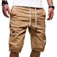 thumbnail image 1 of Azrian Men's Shorts Sport Pure Color Bandage Casual Loose Sweatpants Drawstring Short Pants Clearance, 1 of 4