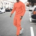 thumbnail image 1 of Azrian Men's Casual Loungewear Sets Men Casual Solid Fashion Round Neck Pullover Sports Suit Long Sleeve Trousers Two-Piece Tracksuit, 1 of 8