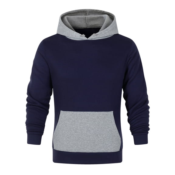 Azrian Men's Warm and Cozy Hooded Sweatshirt for Autumn and Winter Men's Casual Fashionable Long Sleeved Hooded Pocket Top Long Sleeve Hooded Blouse
