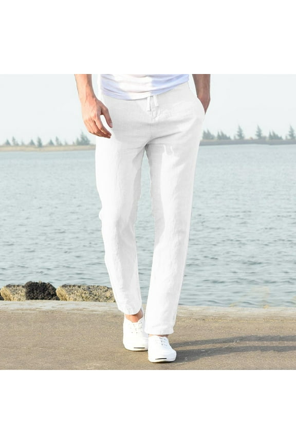 Mens Jeans Relaxed Fit,Mens Pants Fashion Casual Work Cotton Blend Pure Elastic Waist Long Pant Trousers Daily Loungewear Fall Saving