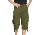 thumbnail image 1 of Azrian Mens Shorts Fall Saving,Men's Shorts Casual Pure Color Outdoors Pocket Beach Work Trouser Cargo Short Pants, 1 of 5