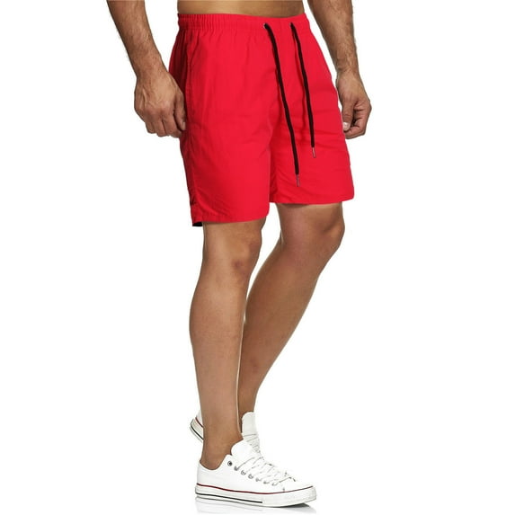 Azrian Mens Shorts Fall Saving,Men's Shorts Fashion Man Solid Elastic Waist Mid Waist Loose Pockets Bandage Short Pants